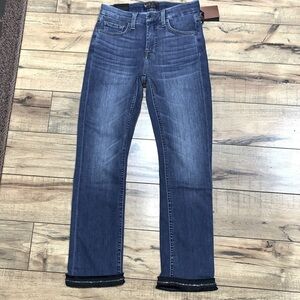 Jen7 for 7 for All Mankind Ankle Straight with Embellished rhinestone hem size 2
